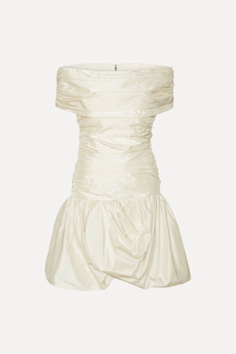 Rotate Birger Christensen Off Shoulder Mini Dress Creme White