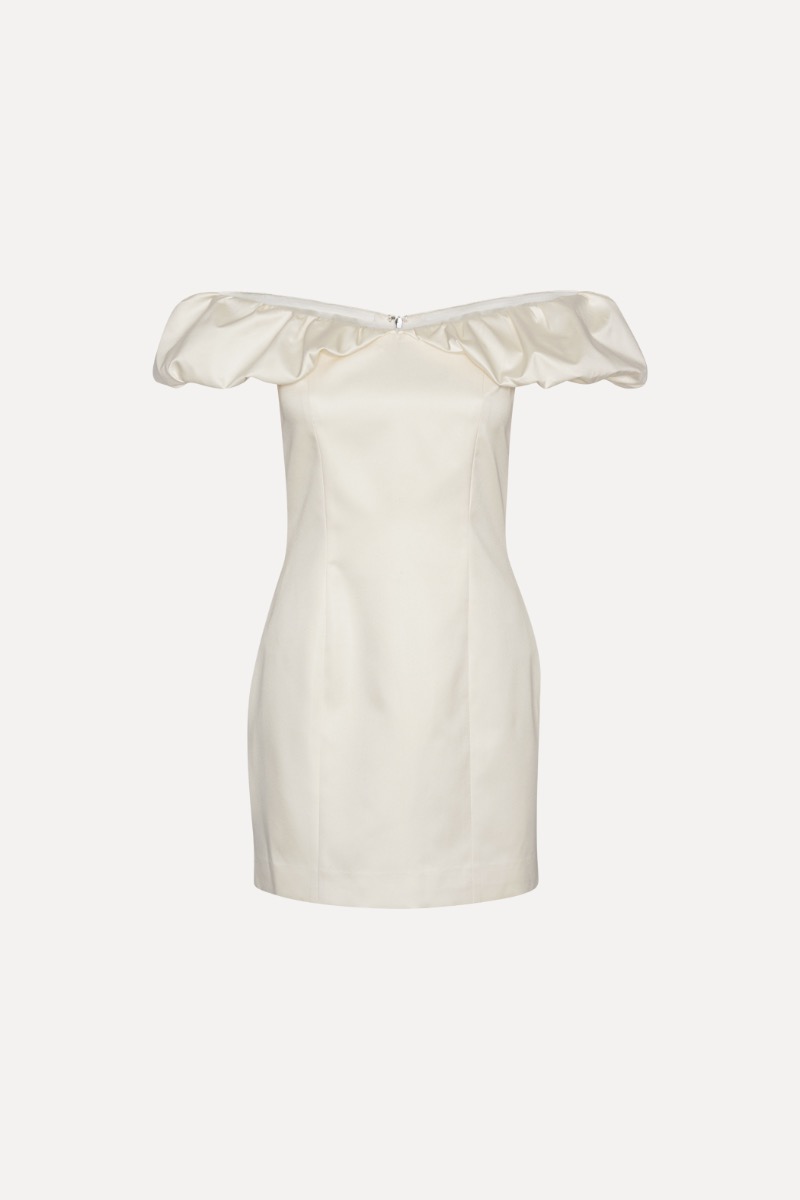 Rotate Birger Christensen Off-shoulder Mini Dress Creme White