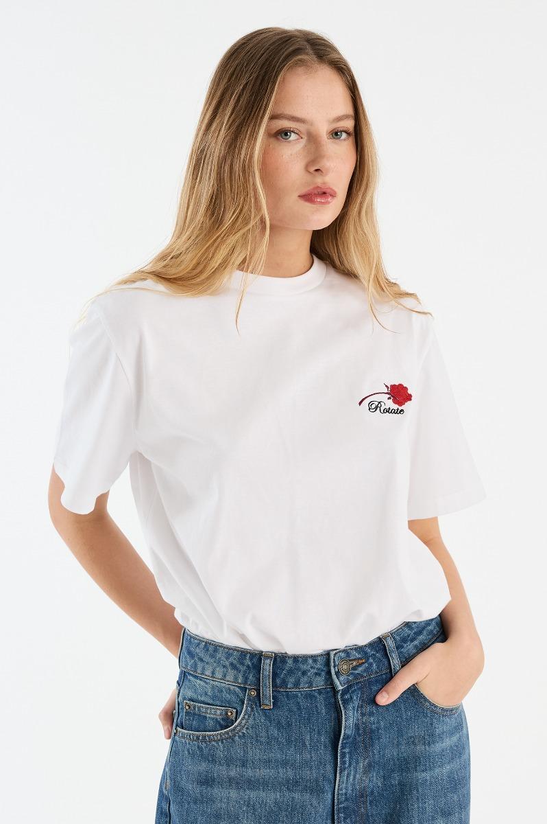 Rotate Birger Christensen Oversized T-shirt Bright White