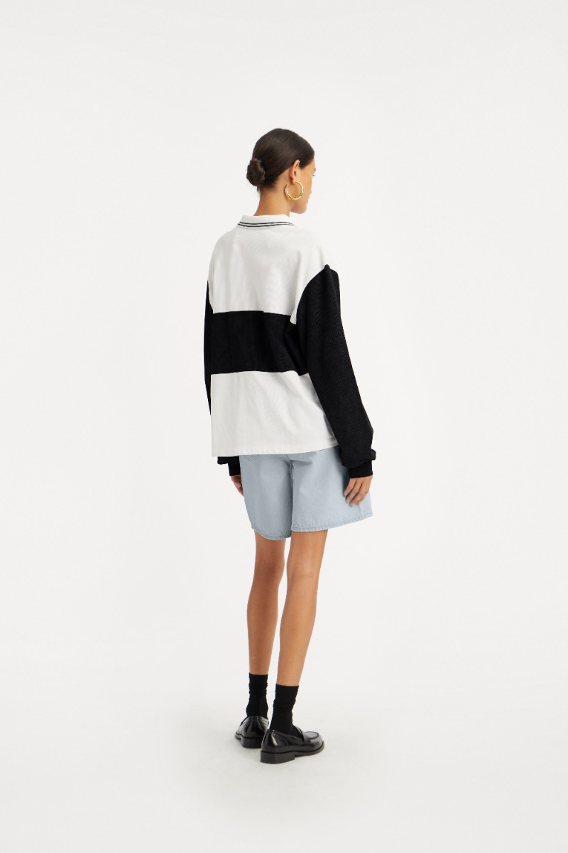 Rotate Birger Christensen Pique Longsleeve Polo Bright White