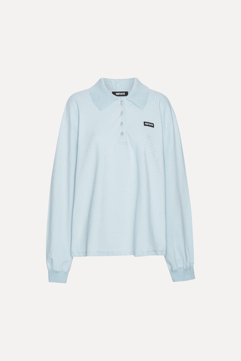 rotate birger christensen PIQUE LONGSLEEVE POLO SKYWAY
