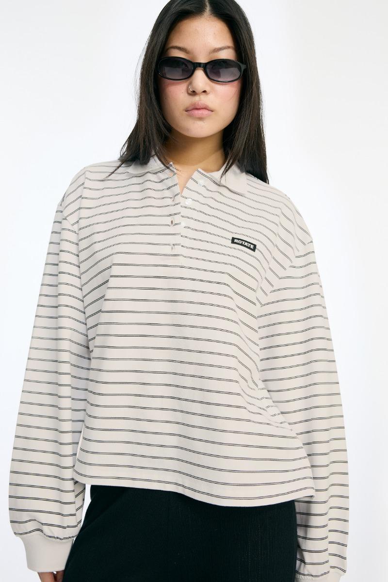 Rotate Birger Christensen Pique Longsleeve Polo White