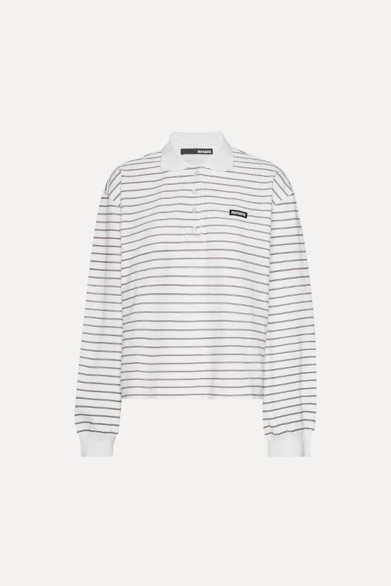Rotate Birger Christensen Pique Longsleeve Polo White