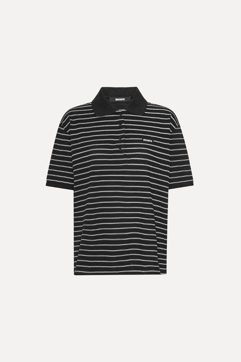 Rotate Birger Christensen Pique Shortsleeve Polo Black