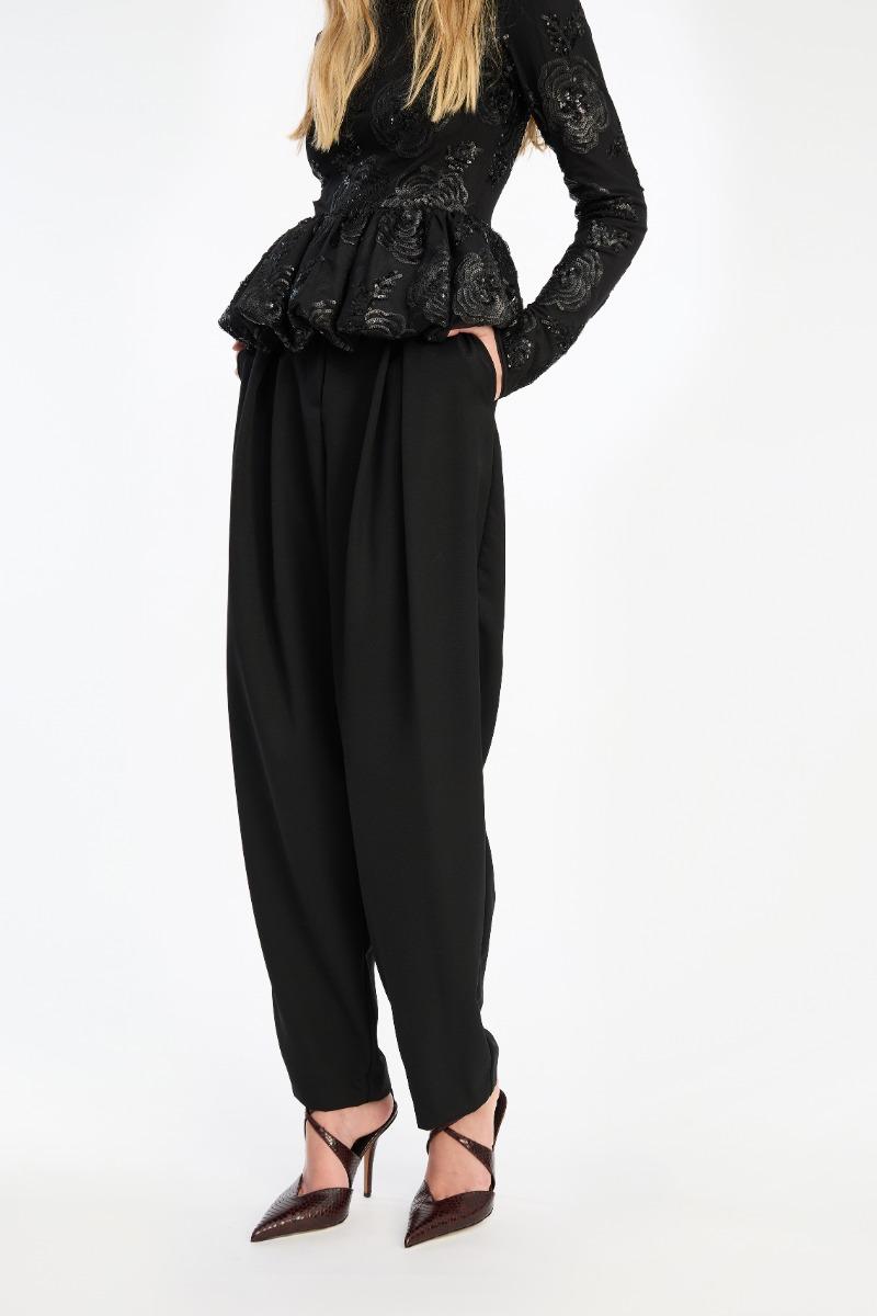 Rotate Birger Christensen Pleated Tailored Pants Black