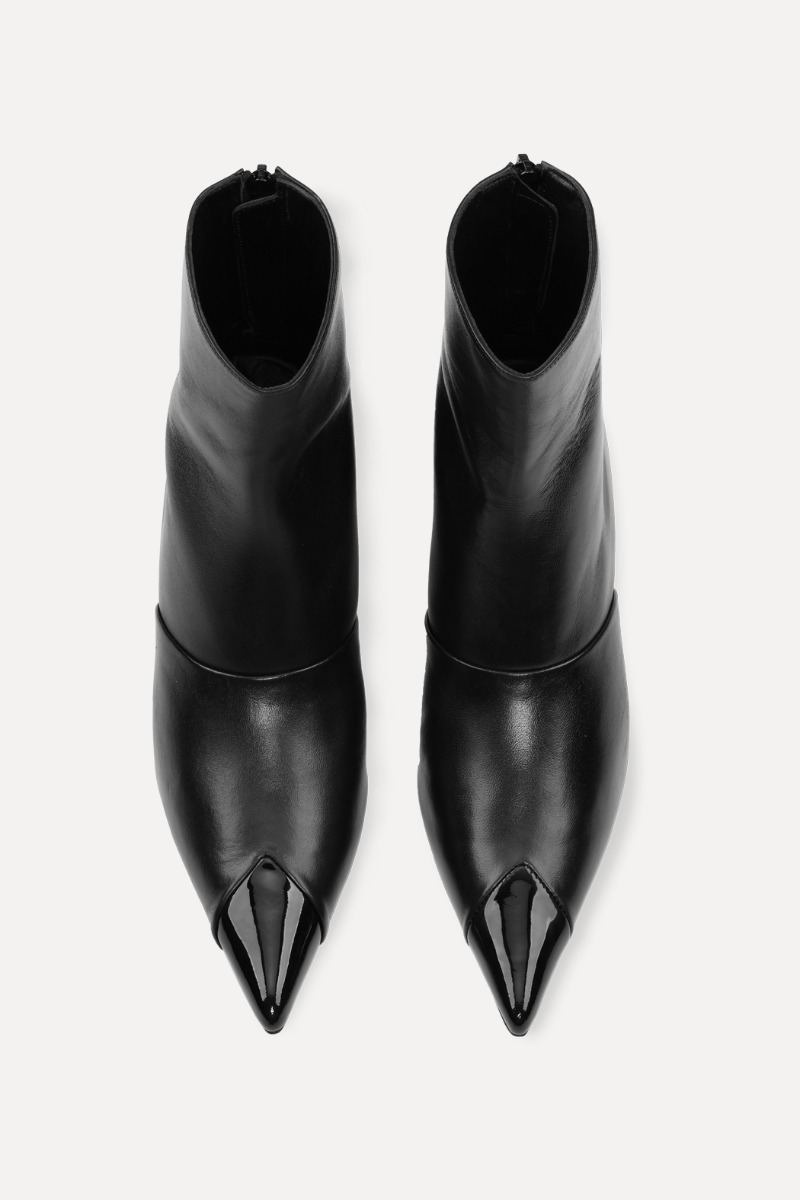 Rotate Birger Christensen Pointed Leather Boot Black