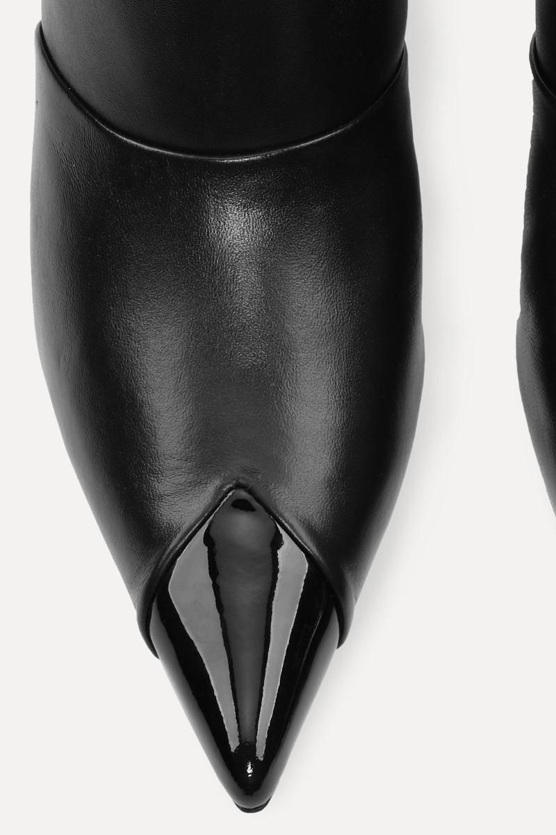 Rotate Birger Christensen Pointed Leather Boot Black