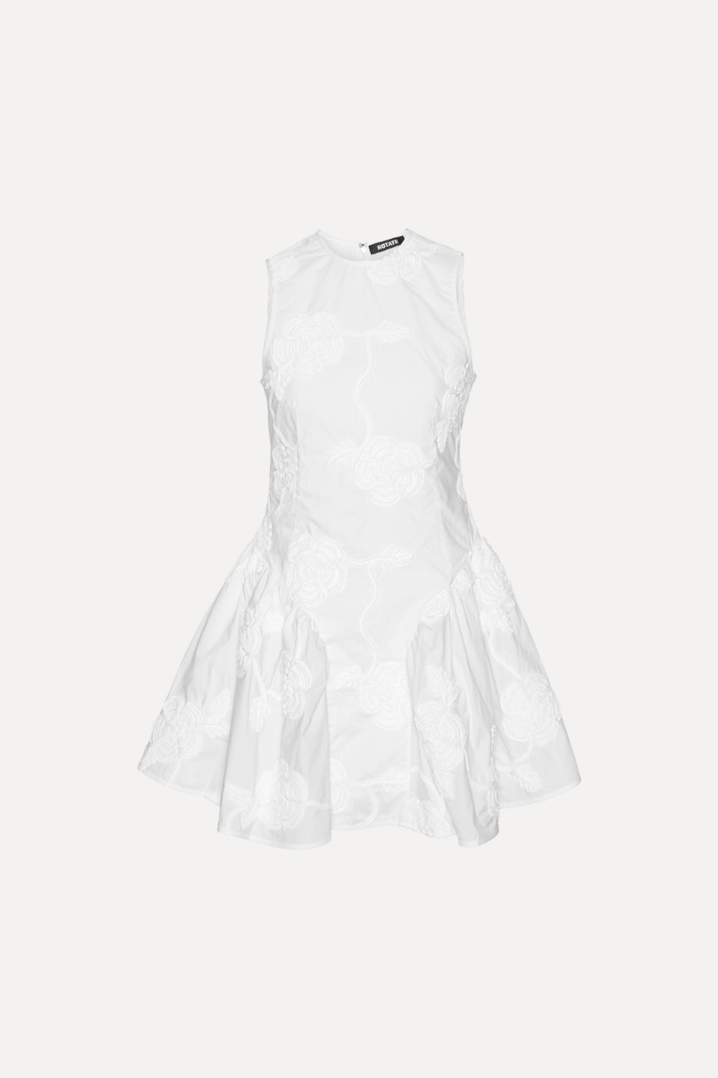 Rotate Birger Christensen Poplin Mini Dress Bright White