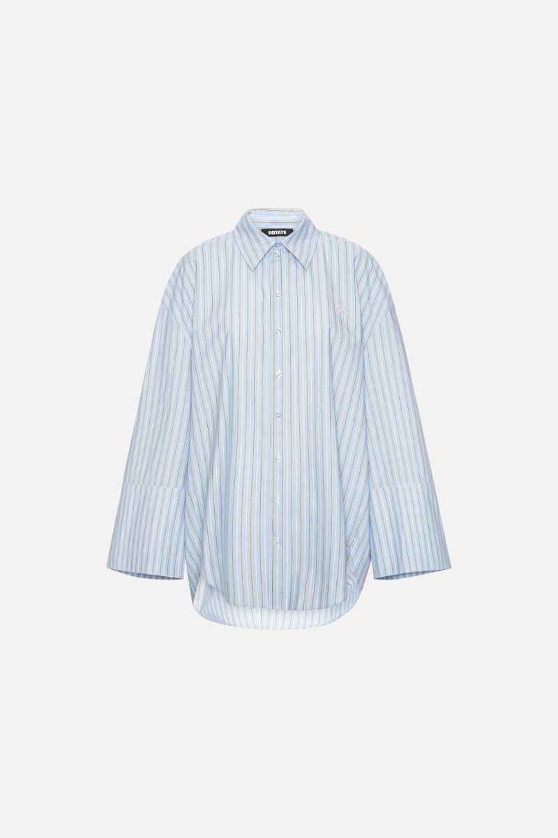 Rotate Birger Christensen Poplin Oversized Shirt Blue