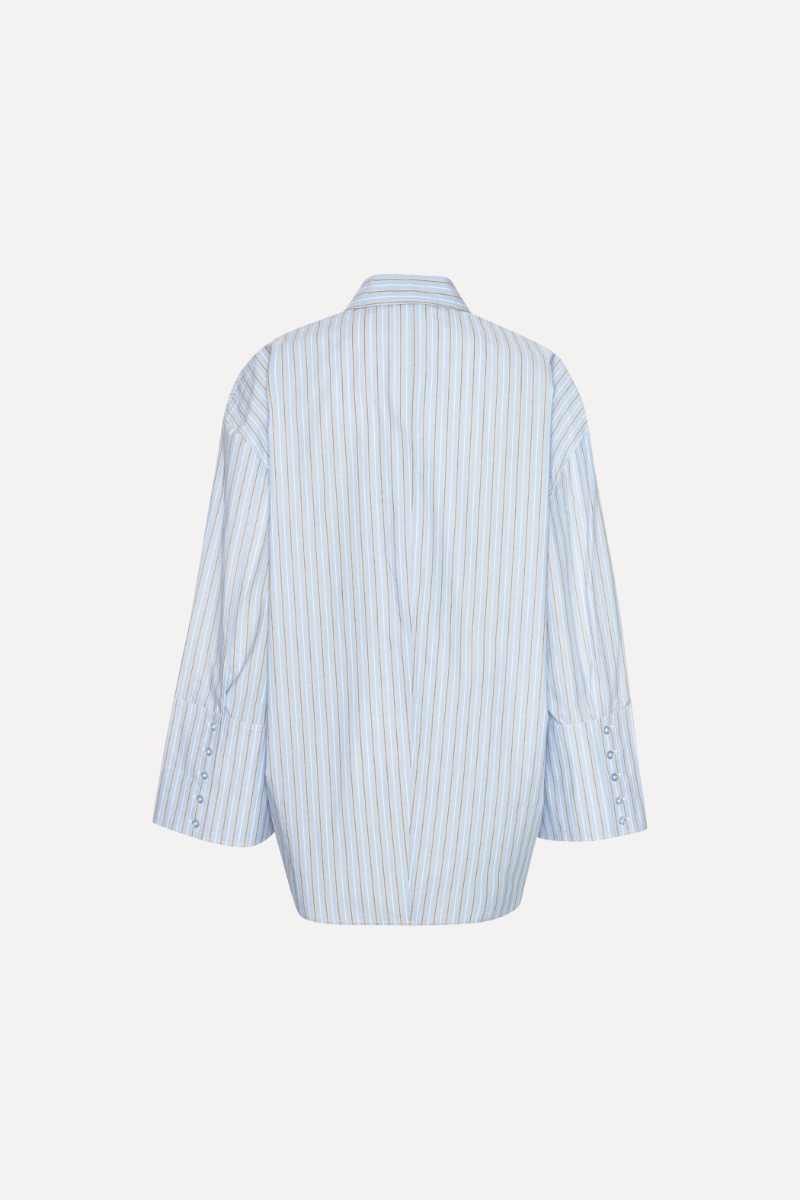 Rotate Birger Christensen Poplin Oversized Shirt Blue