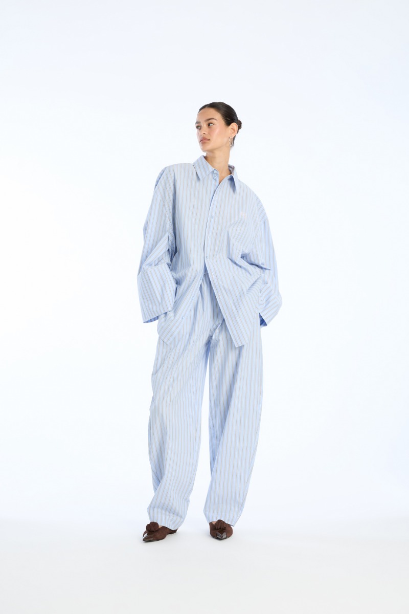 rotate birger christensen Poplin Oversized Shirt Blue