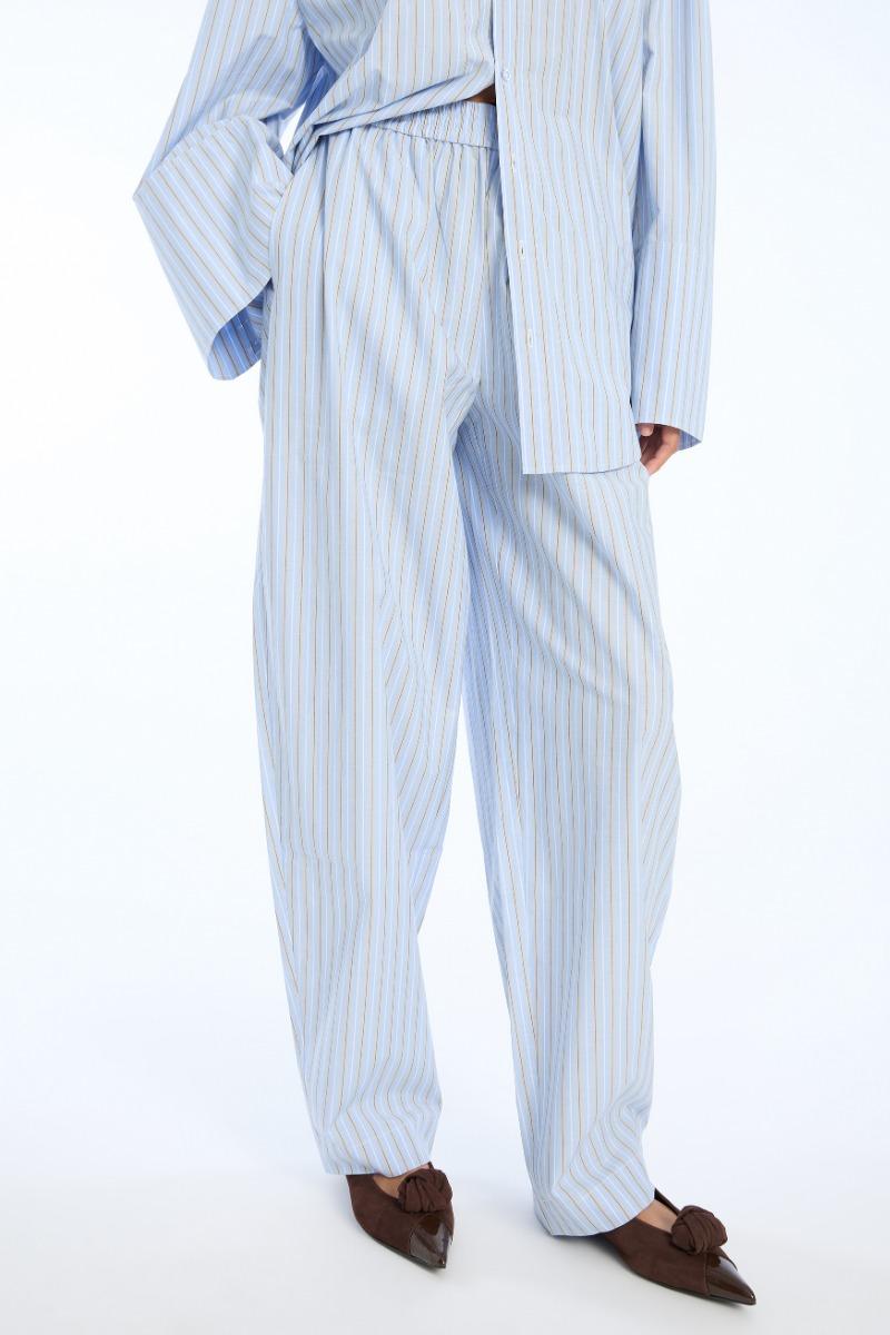 Rotate Birger Christensen Poplin Tapered Pants Blue