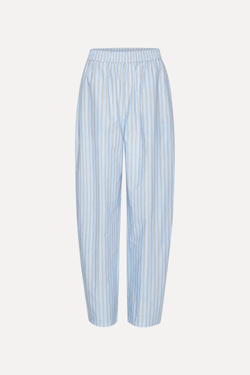 Rotate Birger Christensen Poplin Tapered Pants Blue