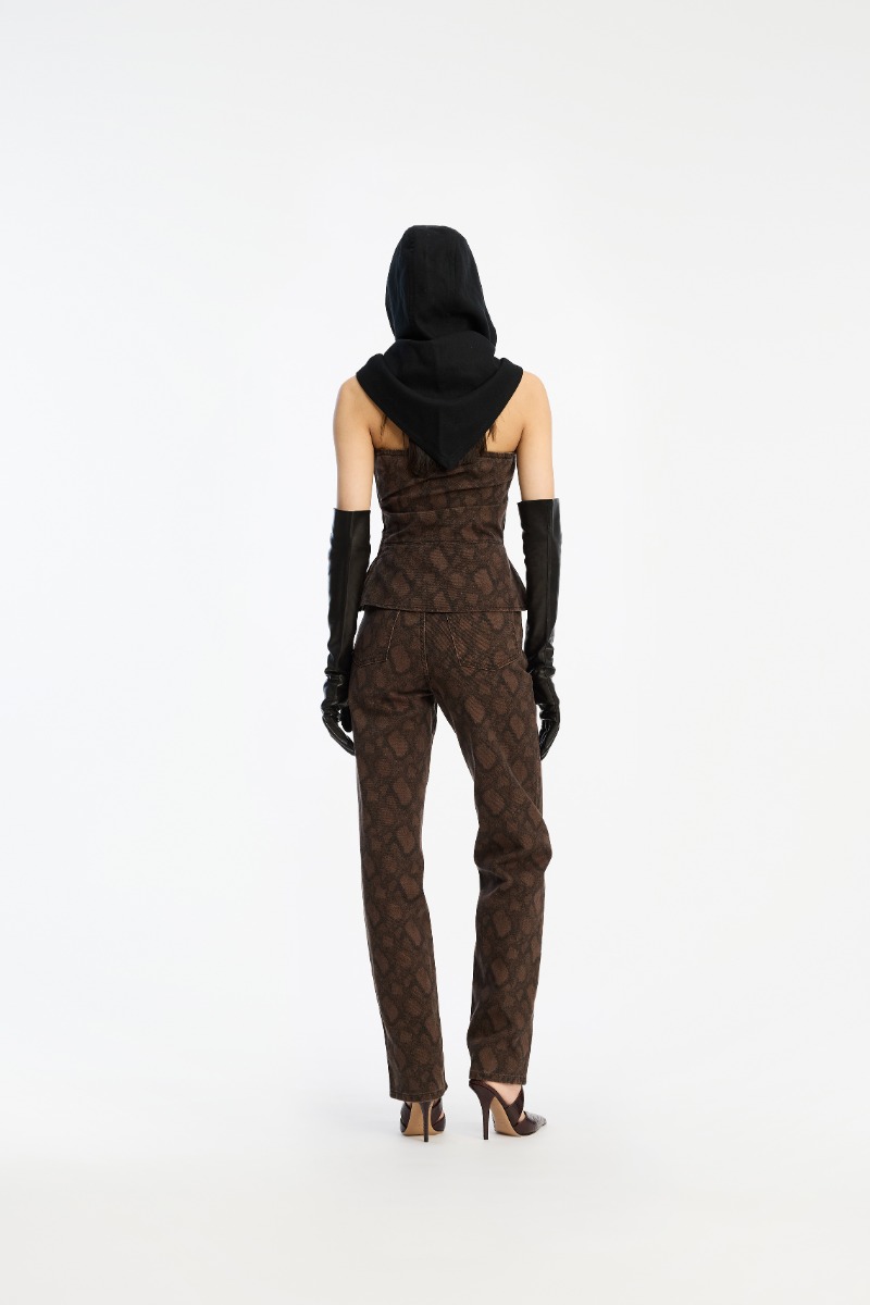 Rotate Birger Christensen Printed Straight Jeans Brown