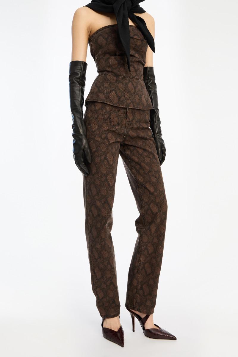 Rotate Birger Christensen Printed Straight Jeans Brown