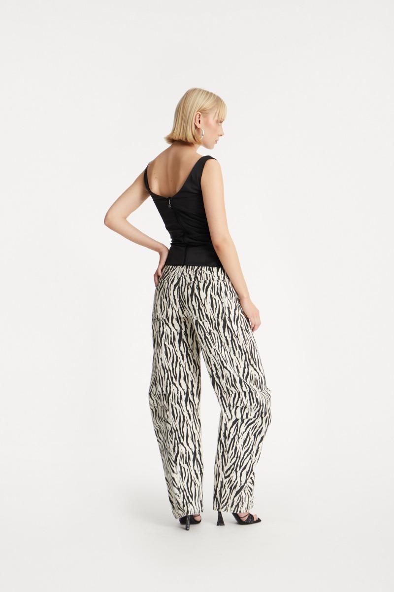 Rotate Birger Christensen Printed Twill Cargo Pants Black Print