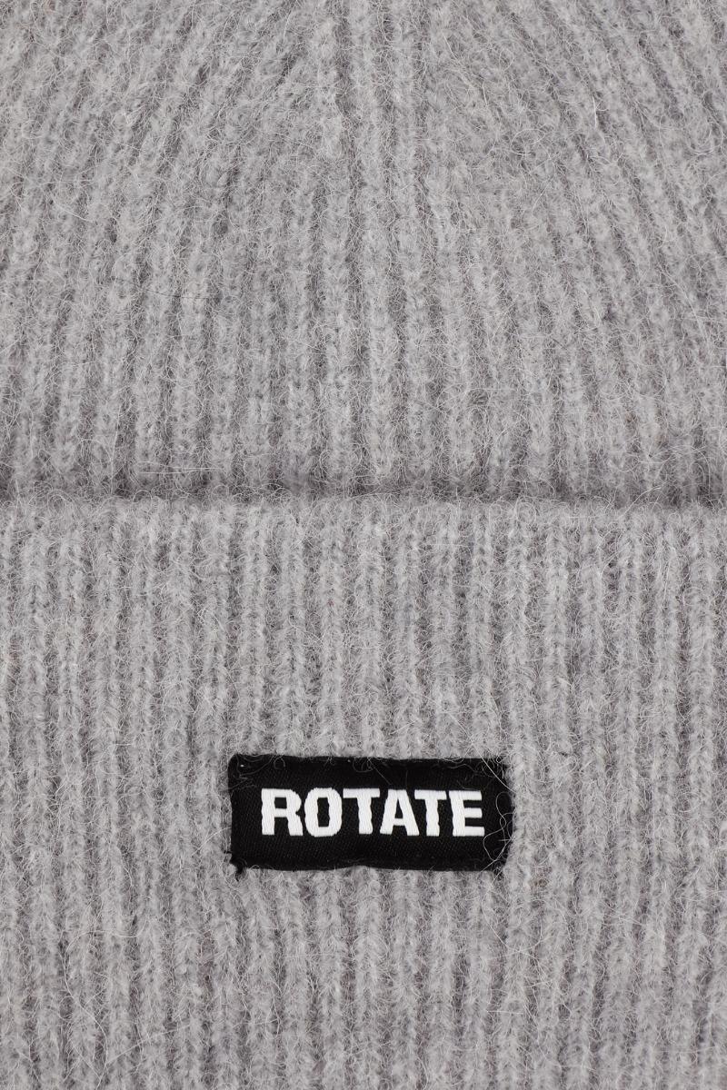 Rotate Birger Christensen Rib Knit Beanie Light Grey