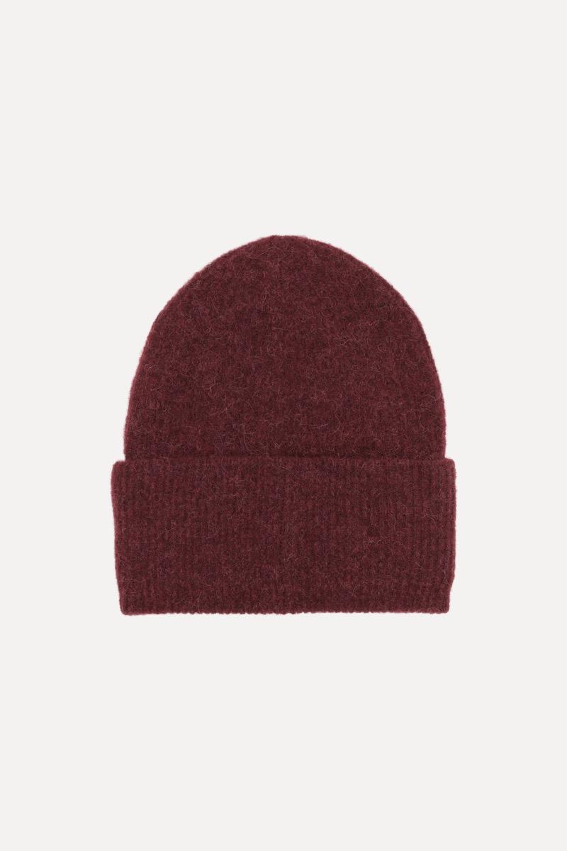 Rotate Birger Christensen RIB KNIT BEANIE ZINFANDEL