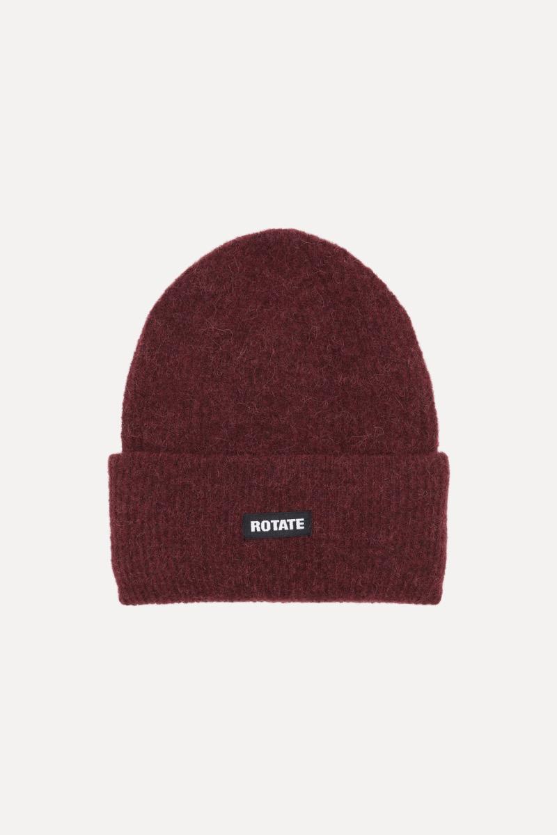 rotate birger christensen RIB KNIT BEANIE ZINFANDEL