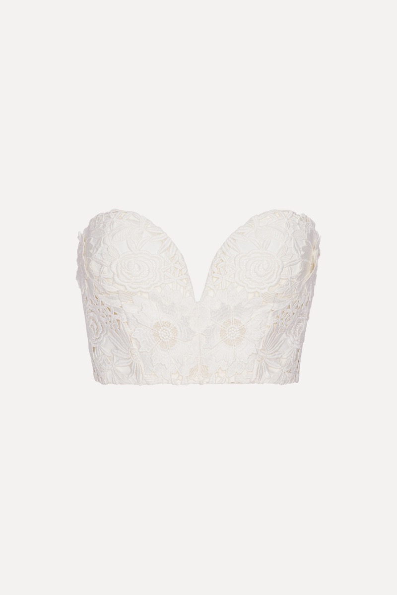 Rotate Birger Christensen 3d Lace Corset Top White