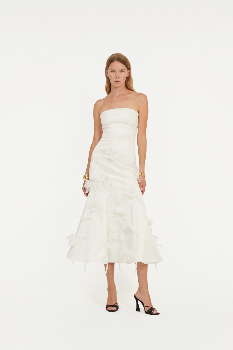 rotate birger christensen 3d Lily Midi Dress White