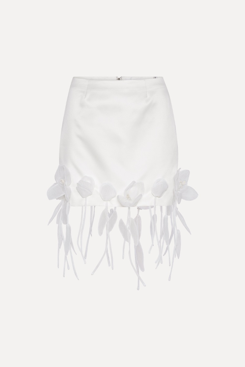 Rotate Birger Christensen 3d Lily Mini Skirt White
