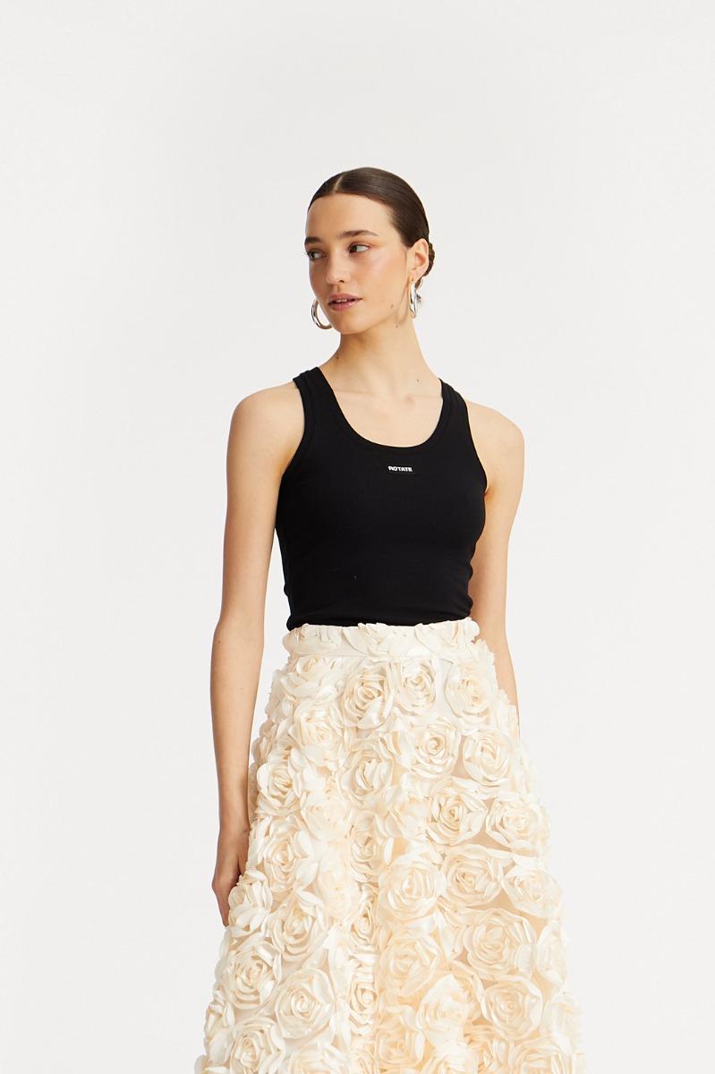 rotate birger christensen Basic Tank Top Black