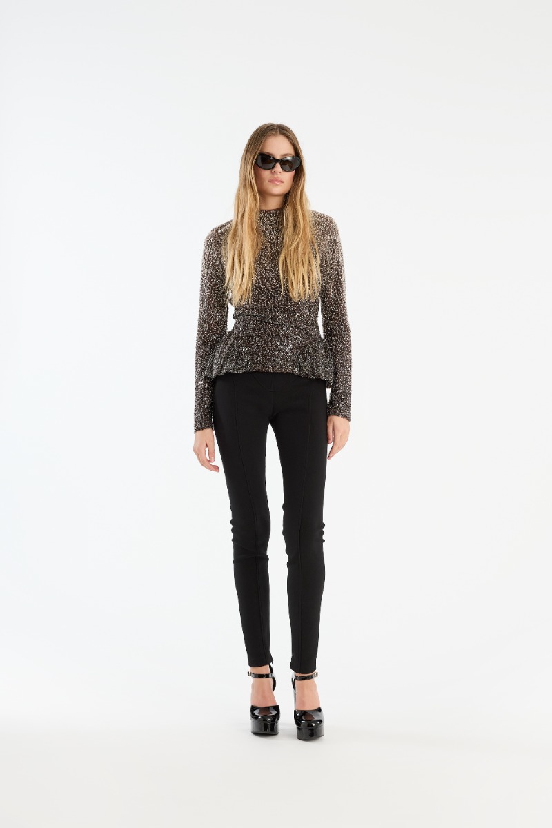 rotate birger christensen Beaded Ls Top Brown