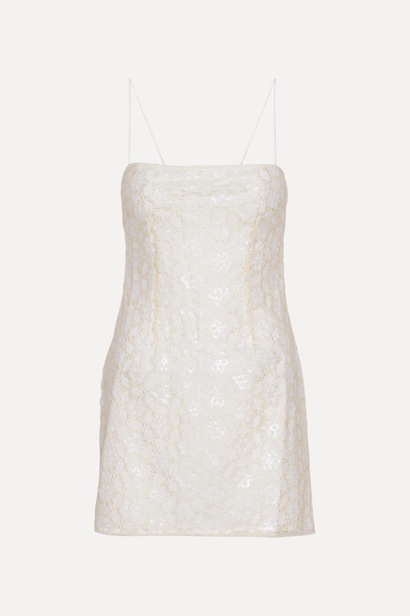 Rotate Birger Christensen Beaded Mini Dress White