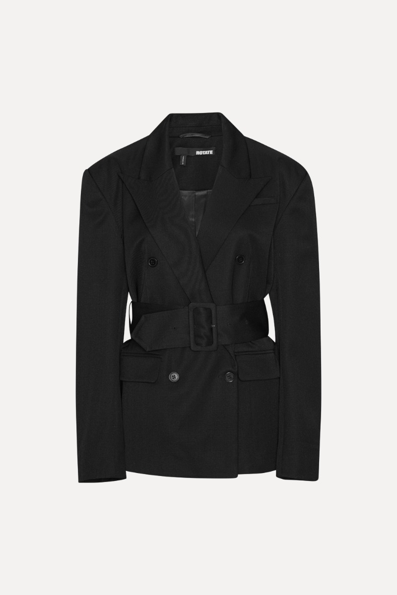 Rotate Birger Christensen Belted Blazer Black