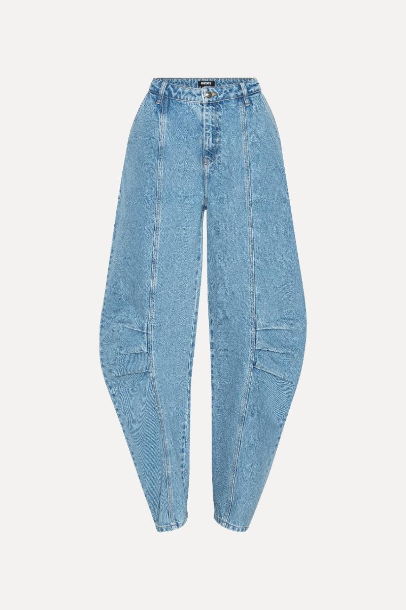 rotate birger christensen CARGO DENIM PANTS BLUE