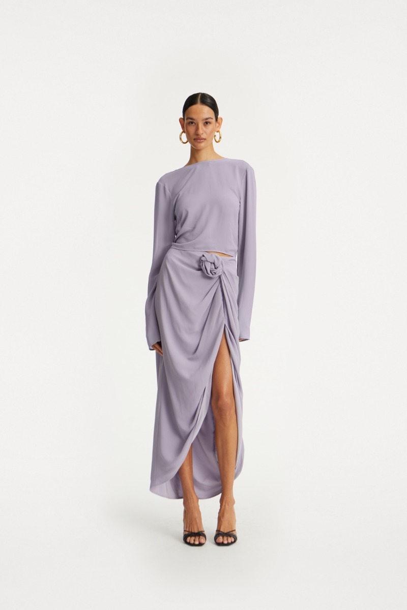 rotate birger christensen Crepe Knot Skirt Purple