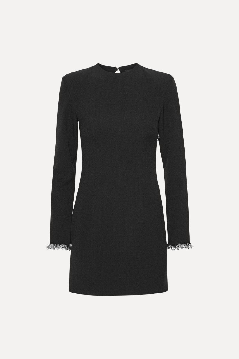 Rotate Birger Christensen Crepe Mini Dress Black