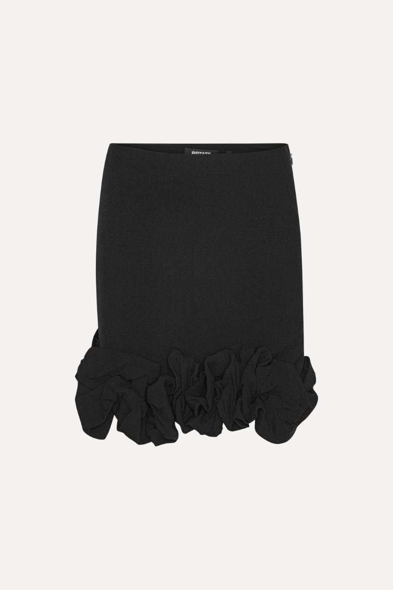 Rotate Birger Christensen Crepe Mini Skirt Black
