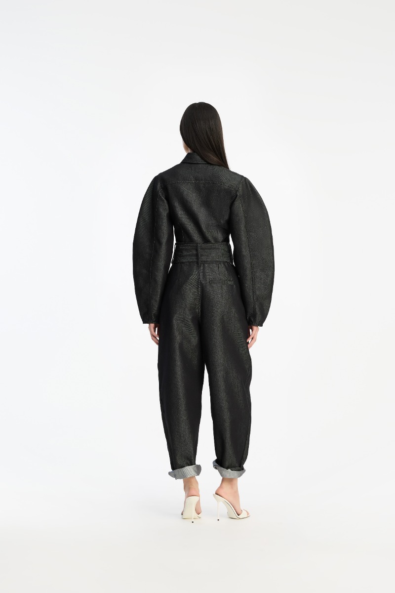 Rotate Birger Christensen Denim Fitted Shirt Black