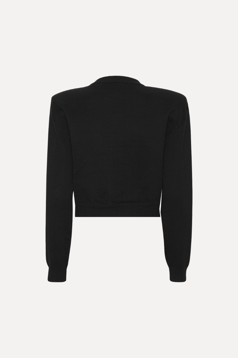 Rotate Birger Christensen Firm Knit Cardigan Black