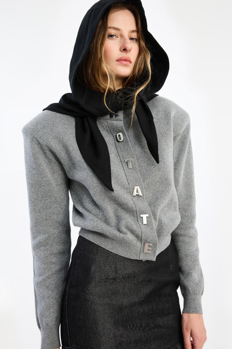 Rotate Birger Christensen Firm Knit Cardigan Grey