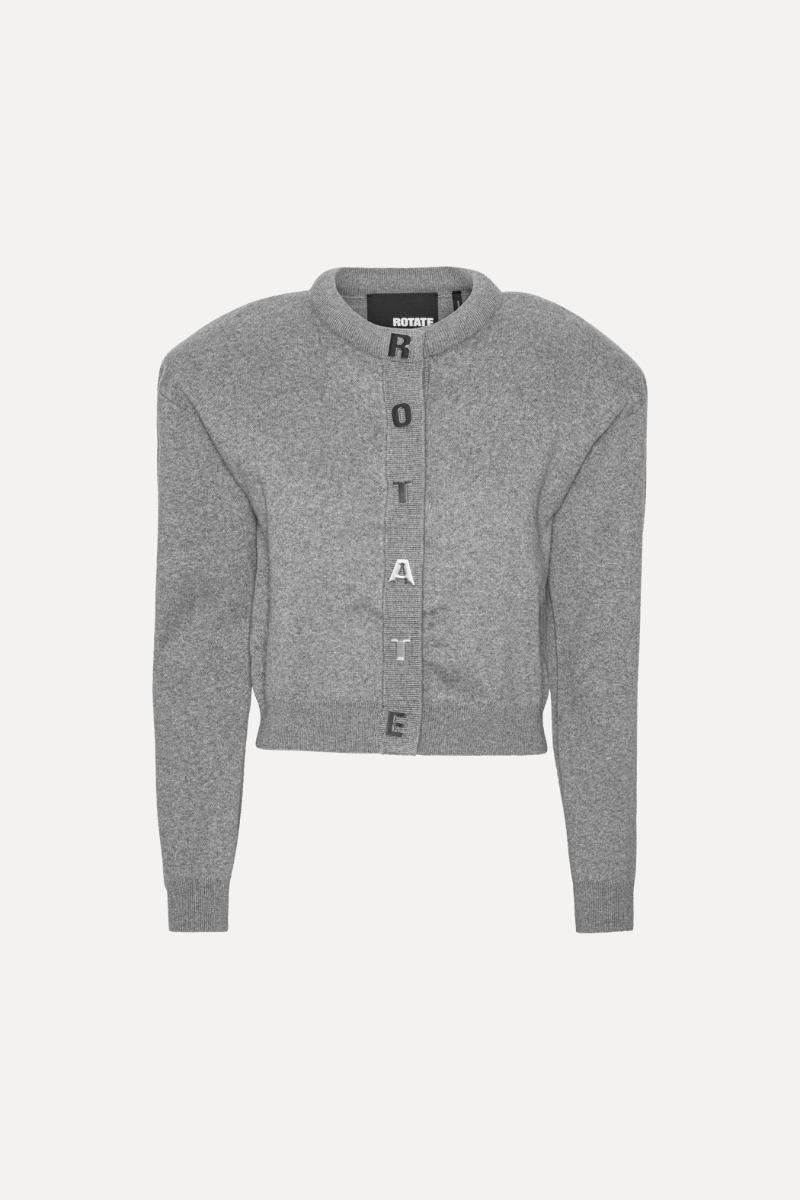 Rotate Birger Christensen Firm Knit Cardigan Grey