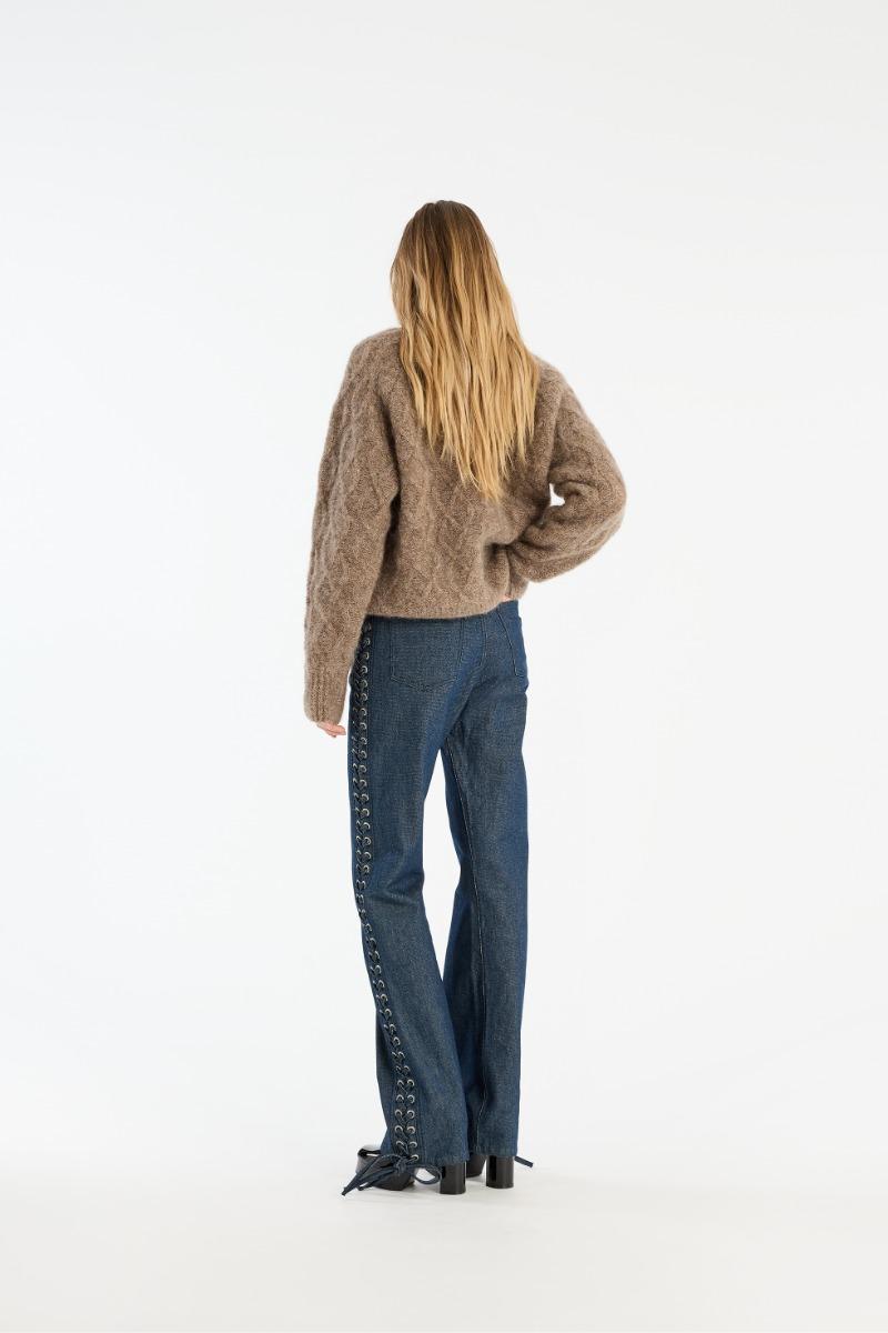 Rotate Birger Christensen Fluffy Knit Jumper Brown