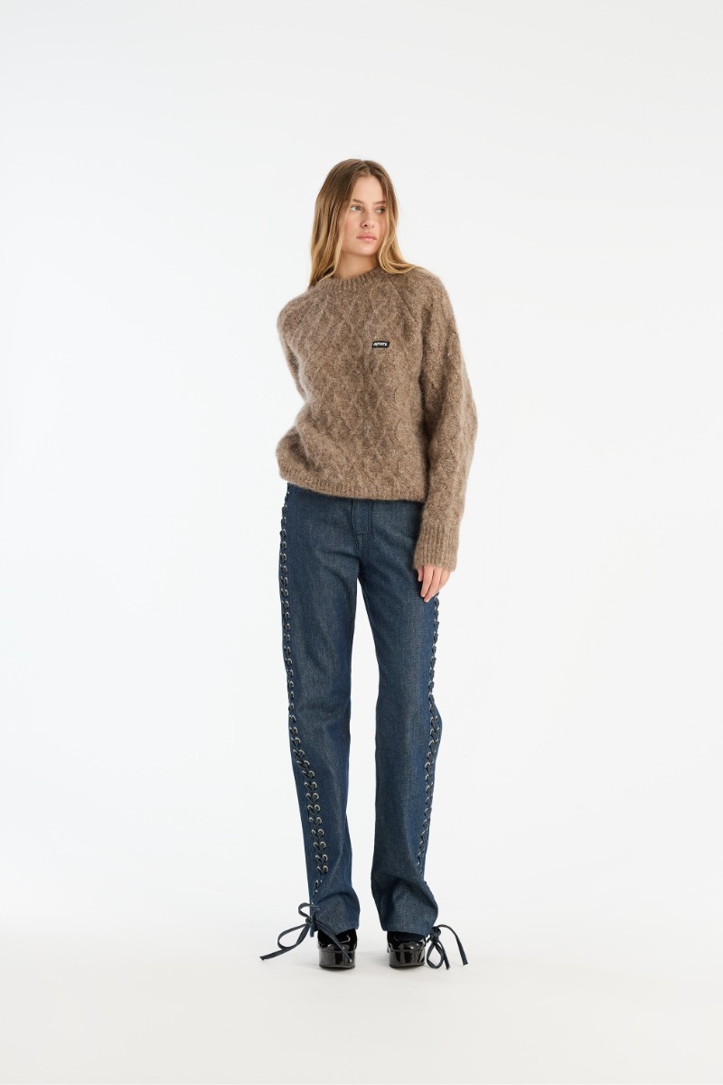 rotate birger christensen Fluffy Knit Jumper Brown