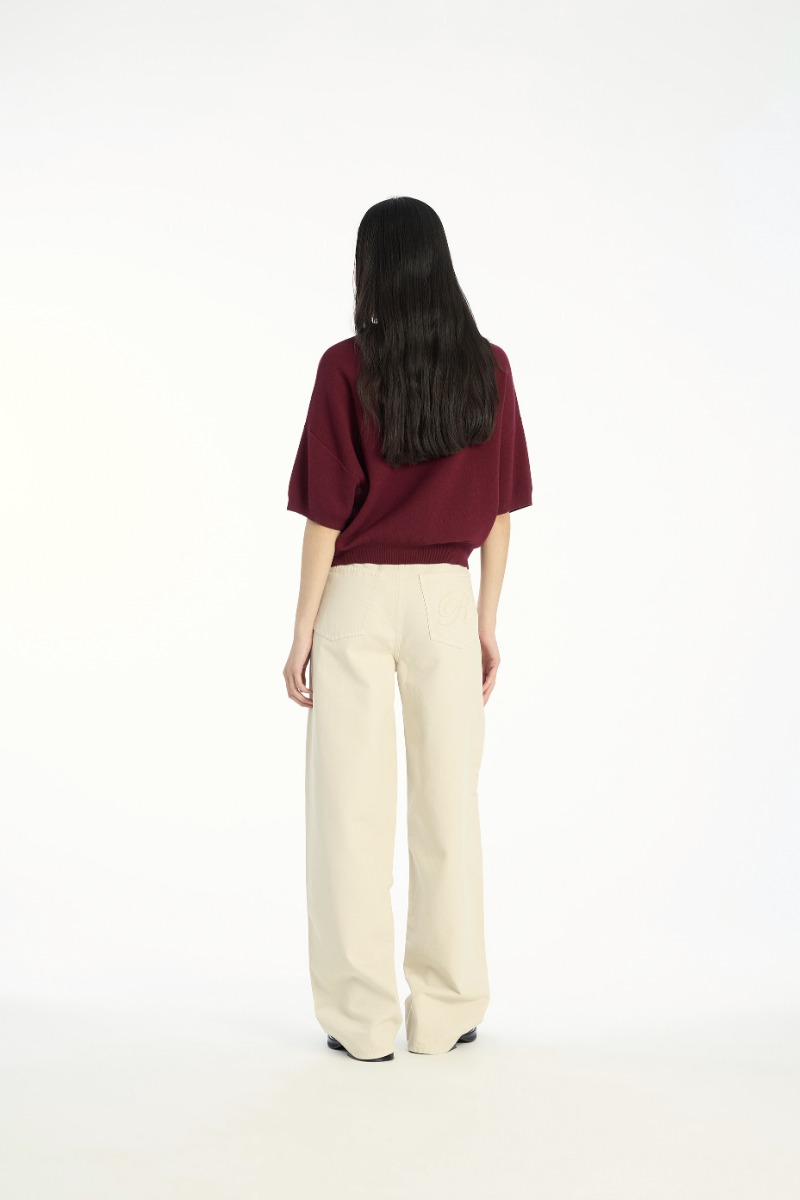 Rotate Birger Christensen Heavy Cotton Pants Beige