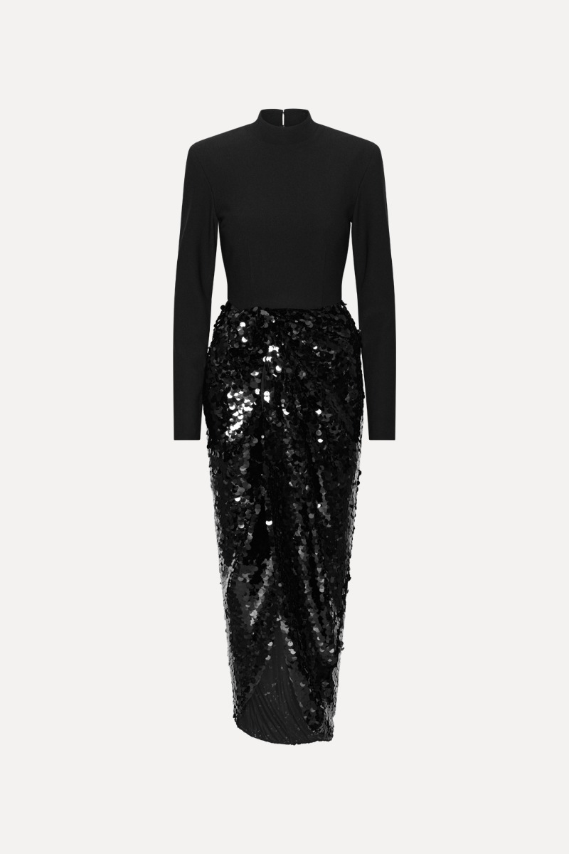 rotate birger christensen Knotted Midi Dress Black