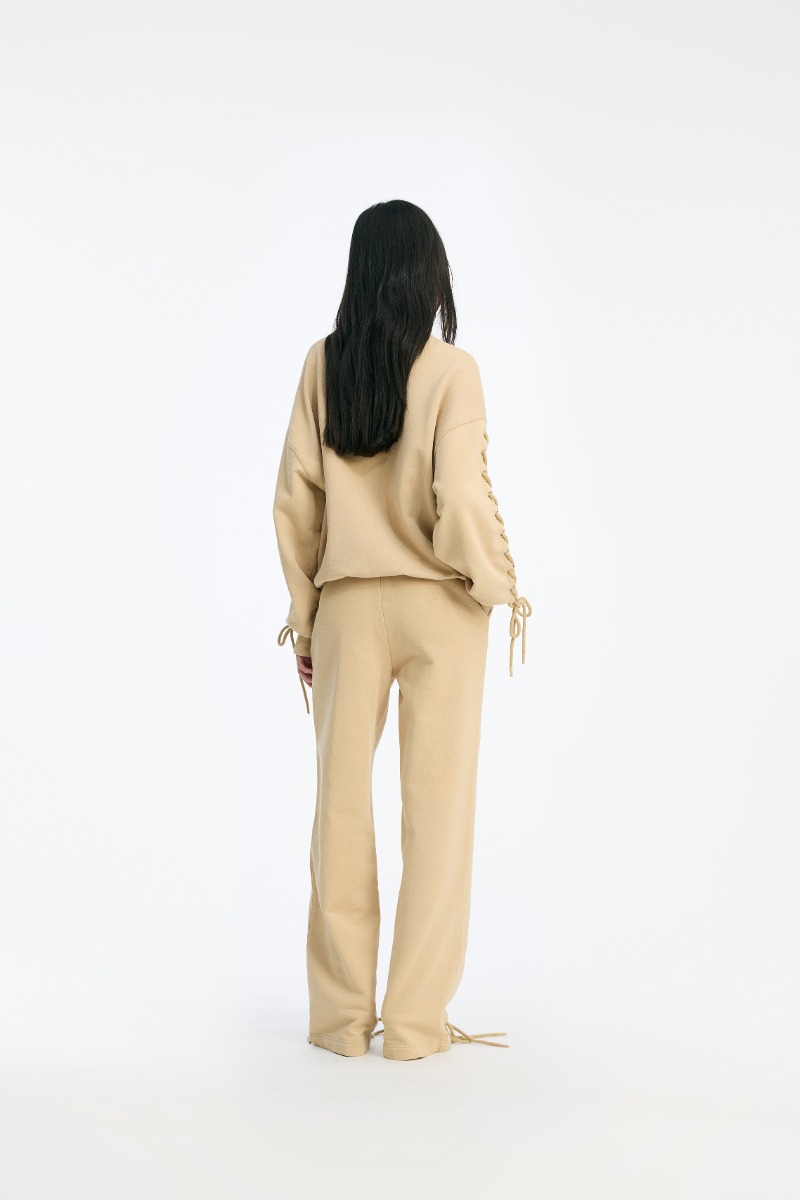 Rotate Birger Christensen Lacing Crewneck Beige