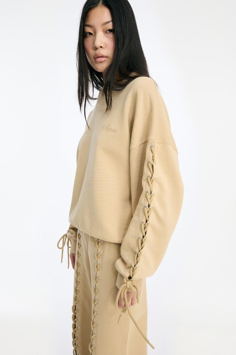 Rotate Birger Christensen Lacing Crewneck Beige