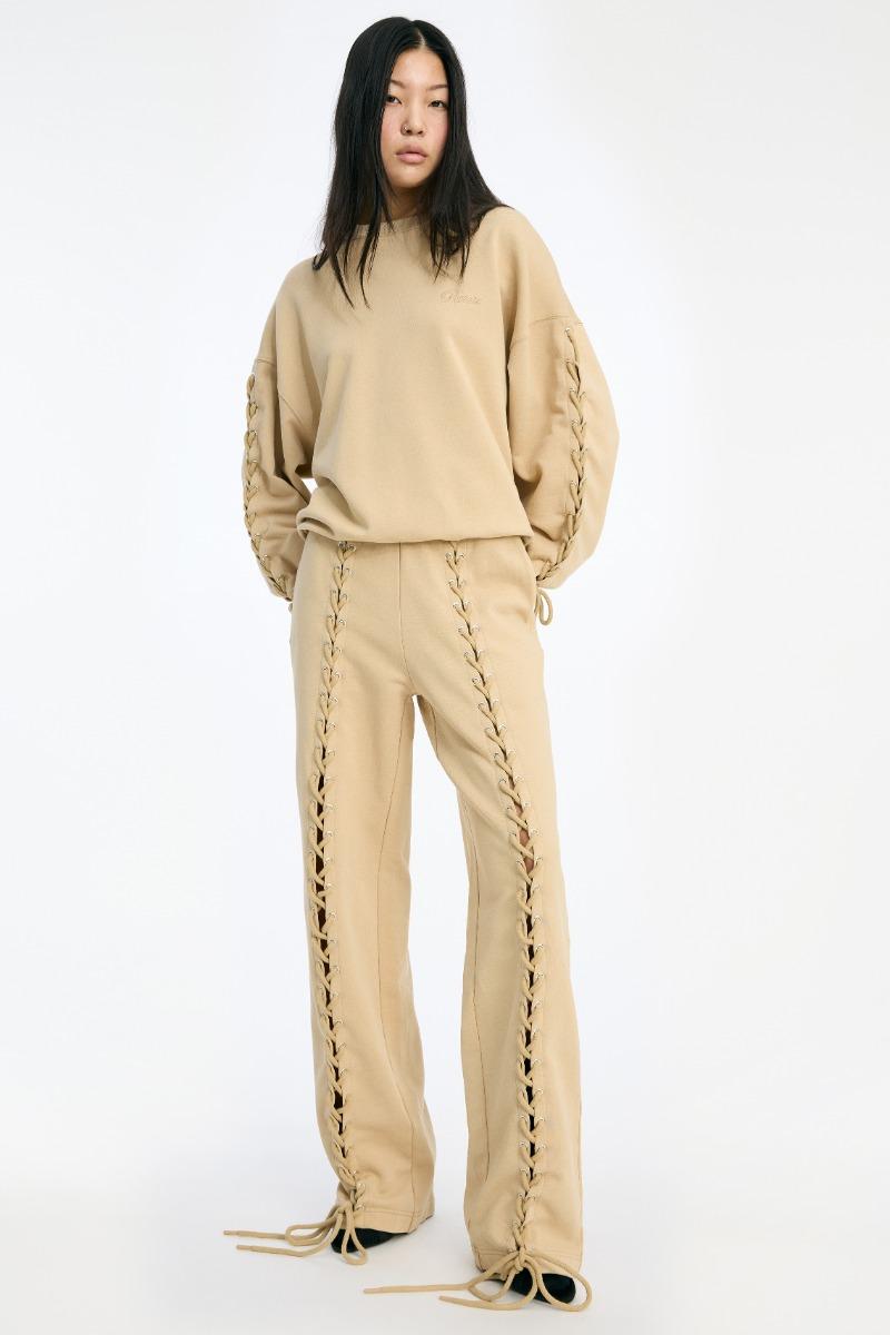 Rotate Birger Christensen Lacing Crewneck Beige