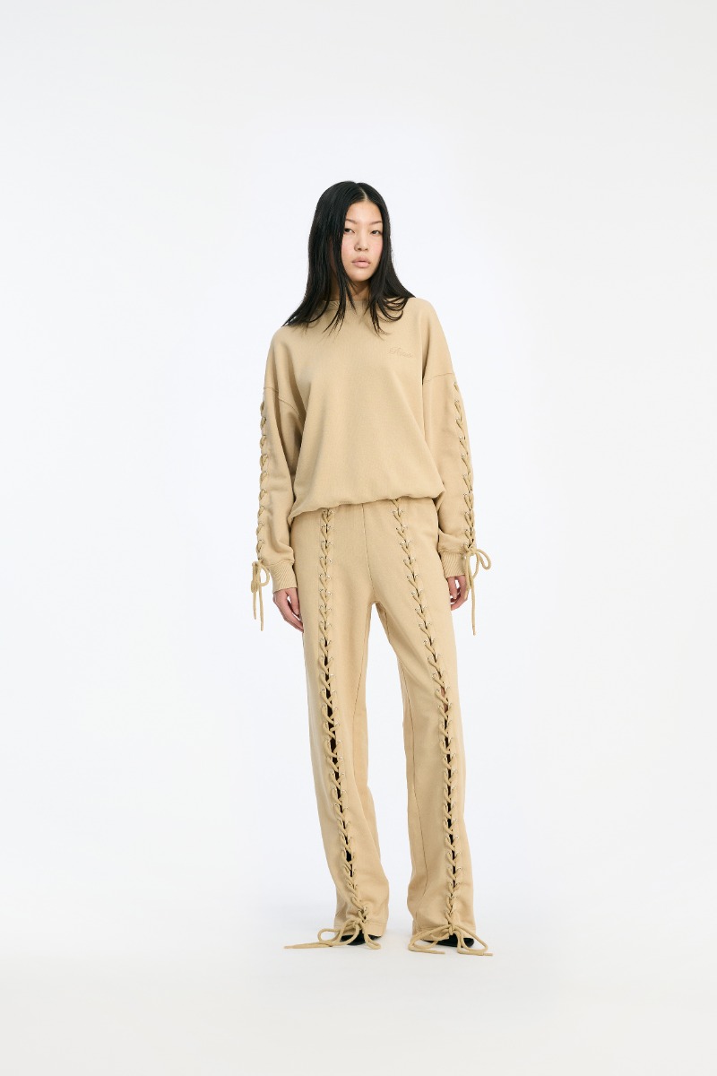 rotate birger christensen Lacing Sweatpants Beige