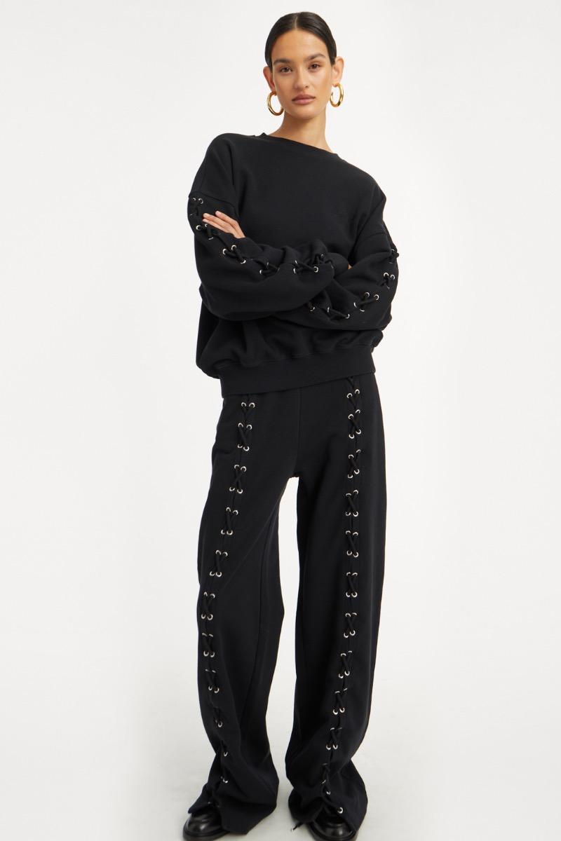 Rotate Birger Christensen Lacing Sweatpants Black
