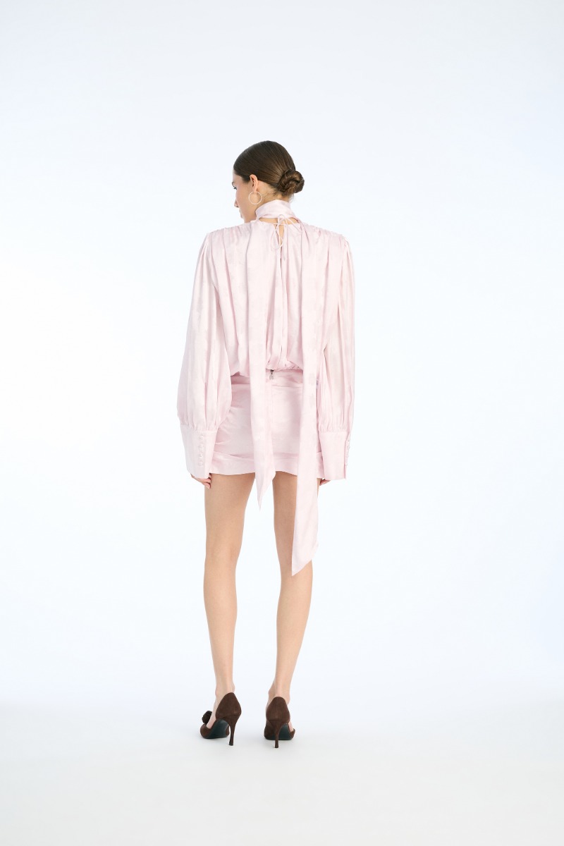 Rotate Birger Christensen Ls Mini Dress Light Pink