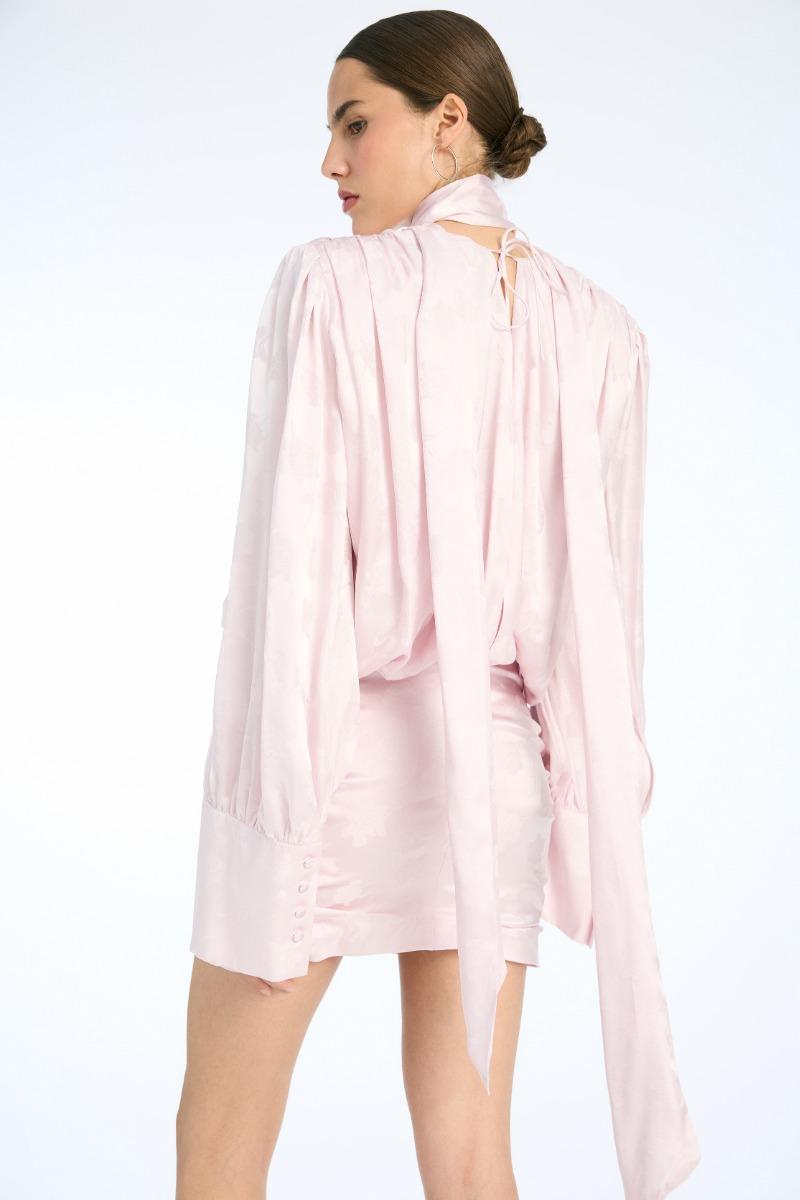 Rotate Birger Christensen Ls Mini Dress Light Pink