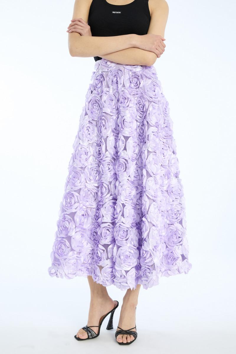 Rotate Birger Christensen Maxi Sun Skirt Purple